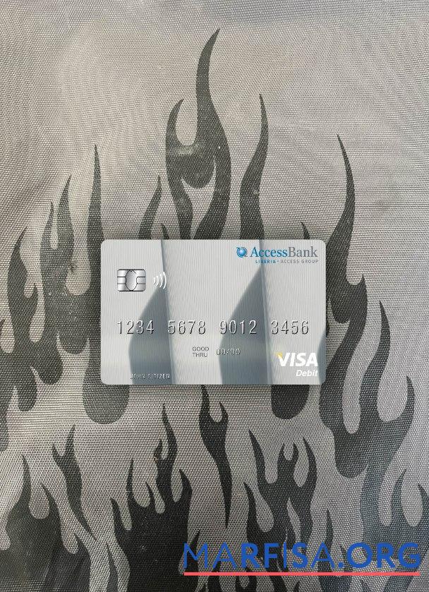 Realistic Liberia Access Bank visa debit card photolook front sample